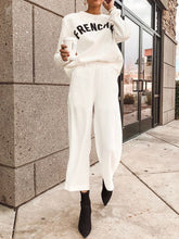 Load image into Gallery viewer, Fashion Casual Solid Color Long Sleeve Letter Printing Two-piece Suit
