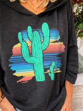 Load image into Gallery viewer, Vintage Cactus Print Comfy Loose Hoodie
