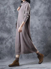 Load image into Gallery viewer, Retro Loose Casual High Neck Women&#39;S Sweater Dress

