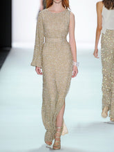Load image into Gallery viewer, Fashion One-shoulder Sequin Elegant Evening Dress
