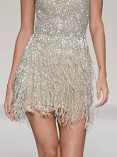 Load image into Gallery viewer, Sexy Fringe Halter Sleeveless Mini Dress
