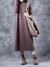 Load image into Gallery viewer, Casual Retro Drawstring Pleated Women&#39;S Sweater Dress
