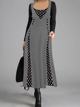 Load image into Gallery viewer, Retro Elegant Polka Dot Long Sleeve Maxi Dress
