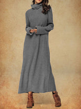 Load image into Gallery viewer, Casual Loose High Neck Long Sleeve Sweater Dress
