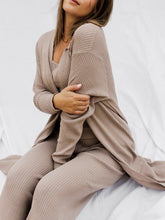 Load image into Gallery viewer, Ribbed Loungewear Co-Ord Three Piece Set
