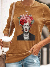 Load image into Gallery viewer, Frida Kahlo Wearing Headwear Full Of Floral Print Sheath T-shirt
