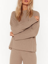 Load image into Gallery viewer, Ribbed Pullover Loose Casual Knit Suit
