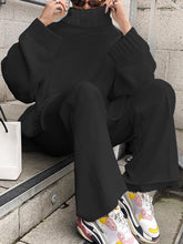 Load image into Gallery viewer, Solid Color High Neck Loose Knit Suit
