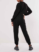 Load image into Gallery viewer, Casual Cropped Sweatshirt and Jogging Tow-piece Set
