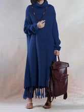 Load image into Gallery viewer, Casual Loose Tassel Hem Women&#39;S Knitted Dress

