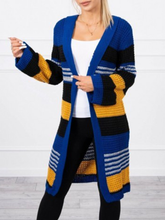 Load image into Gallery viewer, Autumn And Winter Casual Women&#39;S Color-Blocking Long Sweater Coat
