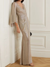 Load image into Gallery viewer, V-neck Long Sleeve Elegant Evening Dress
