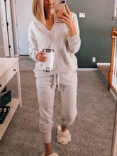 Load image into Gallery viewer, Fashion V-neck Long Sleeve Two-piece Suit
