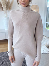 Load image into Gallery viewer, Simple Casual Loose Long Sleeve High Neck Knitted Top
