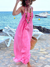 Load image into Gallery viewer, Fashion Suspender Sexy Leaky Back Maxi Dress
