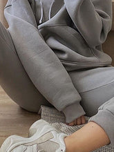 Load image into Gallery viewer, Women&#39;S Casual Solid Color Hooded Sports Loose Two-Piece Suit
