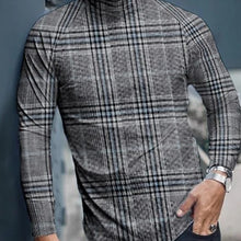Load image into Gallery viewer, Men&#39;S Casual Plaid High Neck T-Shirt
