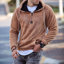 Load image into Gallery viewer, Men&#39;S Casual Solid Color Zipper Plush Hoodie
