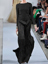 Load image into Gallery viewer, 达不到供应链要求，下架Fashion Casual Round Neck Long Sleeve Solid Color Two-piece Suit
