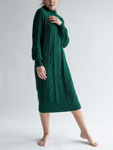 Load image into Gallery viewer, Autumn And Winter Warm Twist Round Neck Women&#39;S Knitted Long Dress
