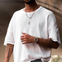 Load image into Gallery viewer, Pure Cotton Fashion Loose Solid Color Middle Sleeve Men&#39;S T-Shirt
