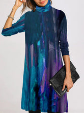 Load image into Gallery viewer, Tie-dye High Neck Long Sleeve Casual Loose Dress
