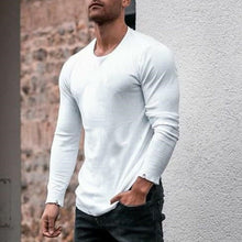 Load image into Gallery viewer, Men&#39;S Fashion Slim Solid Color Long Sleeve T-Shirt
