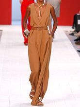 Load image into Gallery viewer, Fashion Casual Loose Solid Color Sleeveless Jumpsuit
