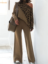 Load image into Gallery viewer, Fashion Casual Leopard Print Strapless Two-piece Suit
