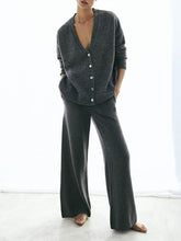Load image into Gallery viewer, Fashion Casual Solid Color Cardigan Two-piece Suit
