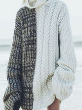 Load image into Gallery viewer, Fashion Casual Contrast Color Long Sleeve Sweater Dress
