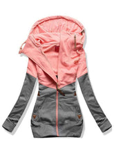 Load image into Gallery viewer, Autumn And Winter Warm Contrast Color Zipper Hoodie
