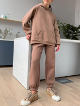 Load image into Gallery viewer, Fashion Casual Hooded Loose Two-piece Suit
