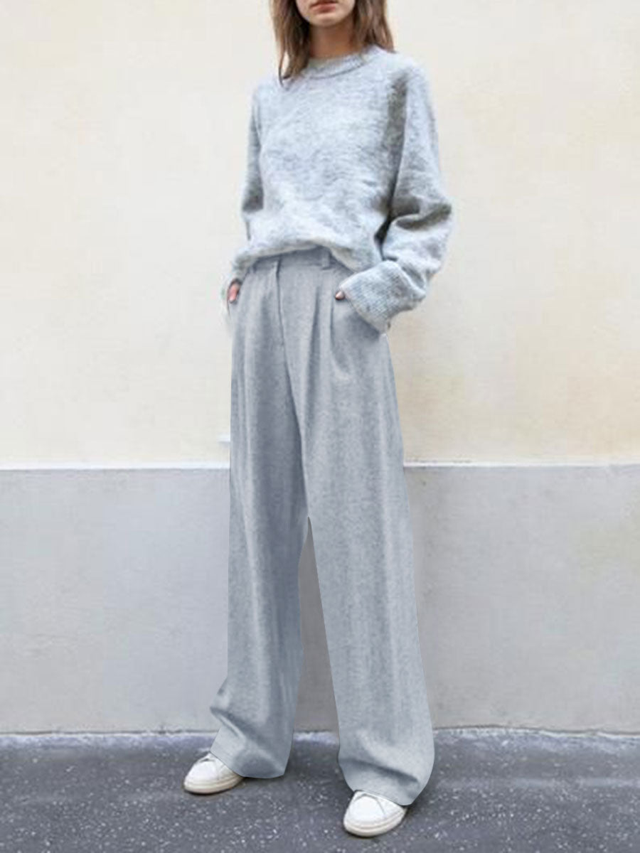 Pure Color Casual Loose Suit