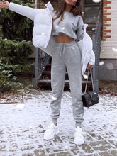 Load image into Gallery viewer, Pure Color Simple Sweatshirt Pants Leisure Suit
