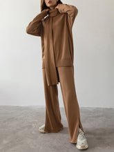 Load image into Gallery viewer, Casual Knitted Wide-Leg Pants Suit
