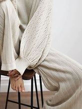 Load image into Gallery viewer, Fashion Casual Round Neck Knitted Female Two-Piece Suit
