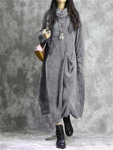 Load image into Gallery viewer, Retro Loose Pleated High Neck Women&#39;S Knitted Long Skirt
