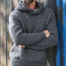 Load image into Gallery viewer, Men&#39;S Casual Solid Color Long-Sleeved Hooded Knitted Top
