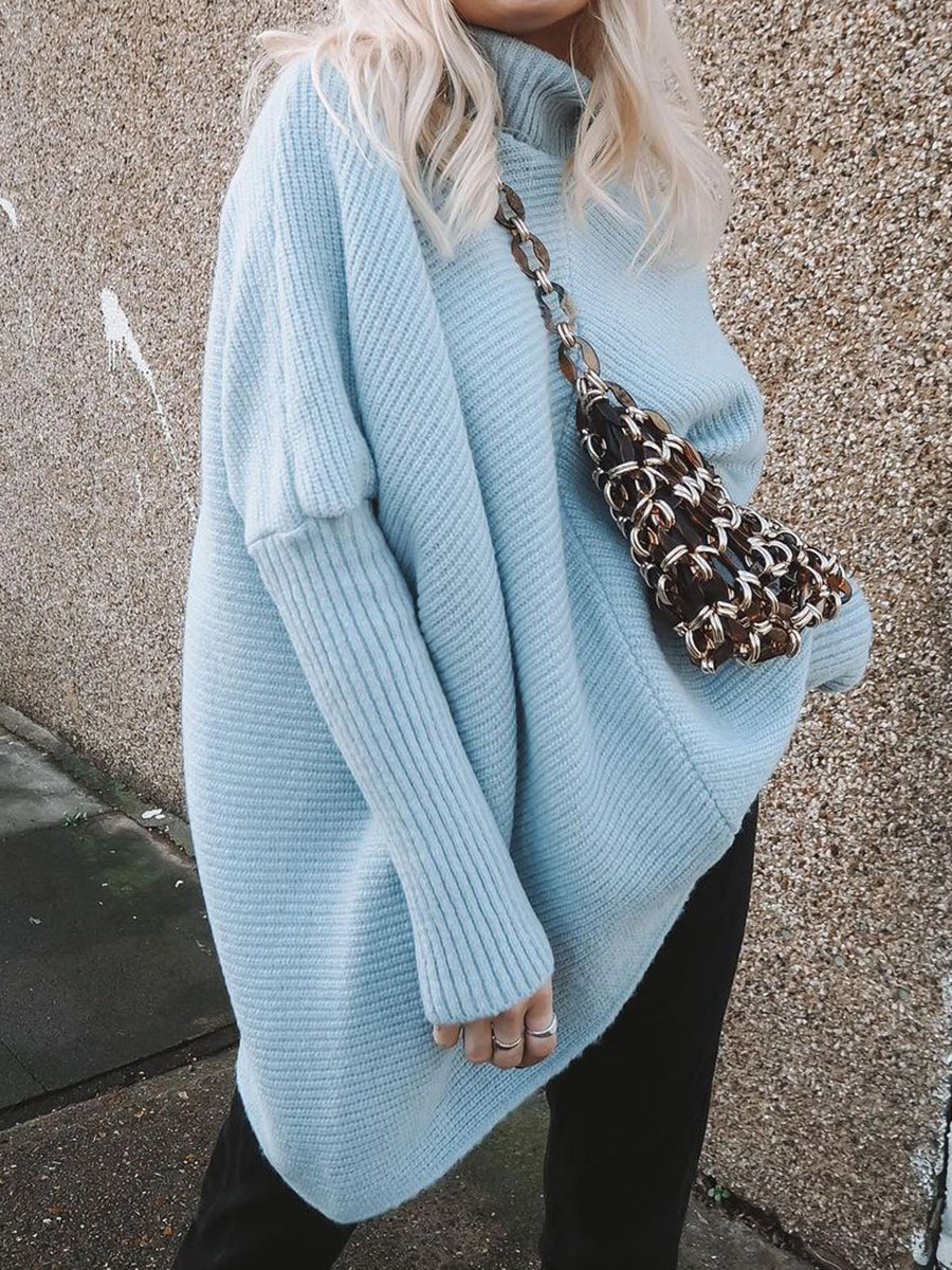 Knitted Turtleneck Sweater Ribbed Jumper