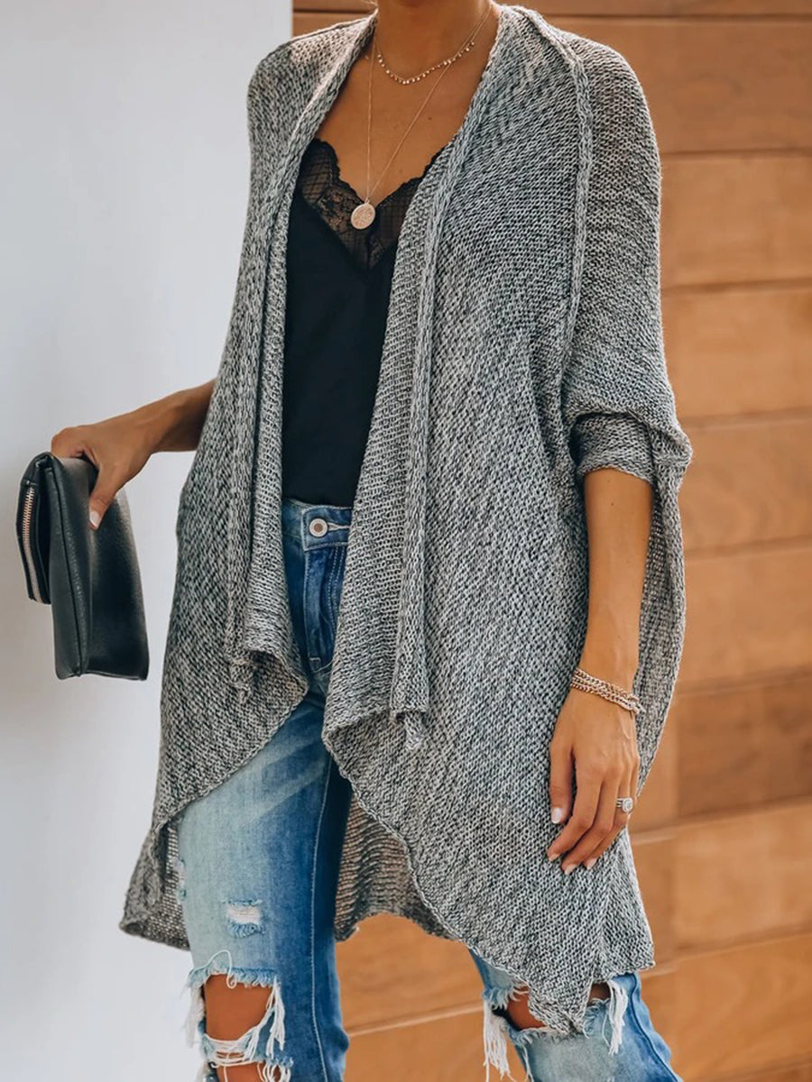 Irregular Casual Loose Long-sleeved Knitted Cardigan