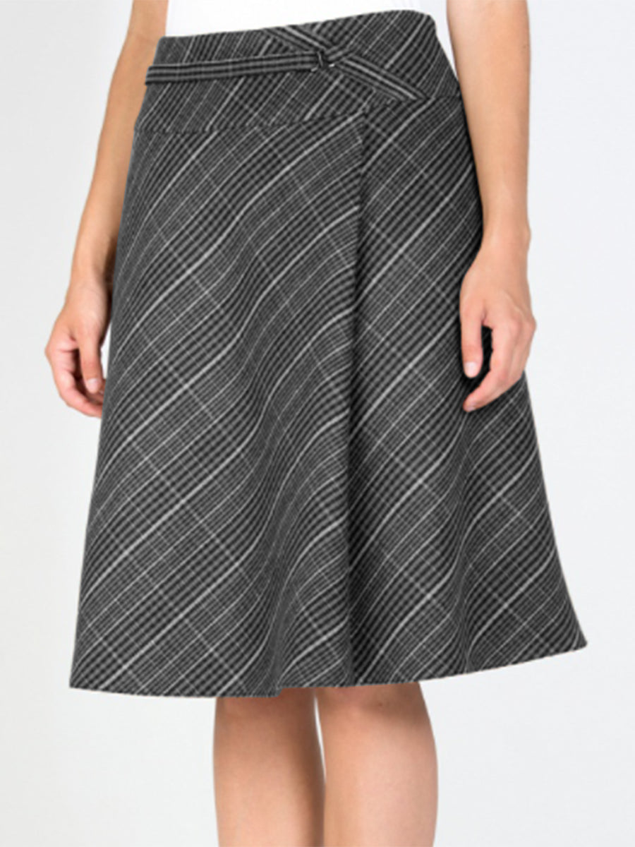 Women'S Casual Commuter Checkered Skirt