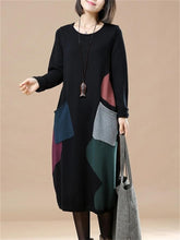 Load image into Gallery viewer, Autumn And Winter Casual Loose Contrast Color Women&#39;S Sweater Dress
