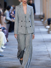 Load image into Gallery viewer, Two-piece Fashion V-neck Double-row Vertical Pattern Casual Suit
