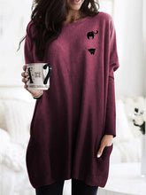 Load image into Gallery viewer, Cute Cat Pocket Gradient Color Long Sleeve T-Shirt
