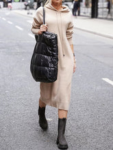 Load image into Gallery viewer, Casual Loose Hooded Knitted Midi Dress
