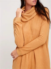 Load image into Gallery viewer, Casual All-Match High-Neck Slit Women&#39;S Knitted Dress
