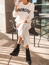 Load image into Gallery viewer, Fashion Casual Solid Color Long Sleeve Letter Printing Two-piece Suit
