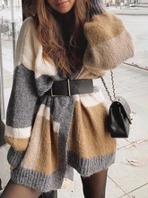 Load image into Gallery viewer, Autumn And Winter Fashion Women&#39;S Color Matching Sweater Coat
