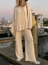 Load image into Gallery viewer, Round Neck Long Sleeve Trousers Women&#39;s Suit
